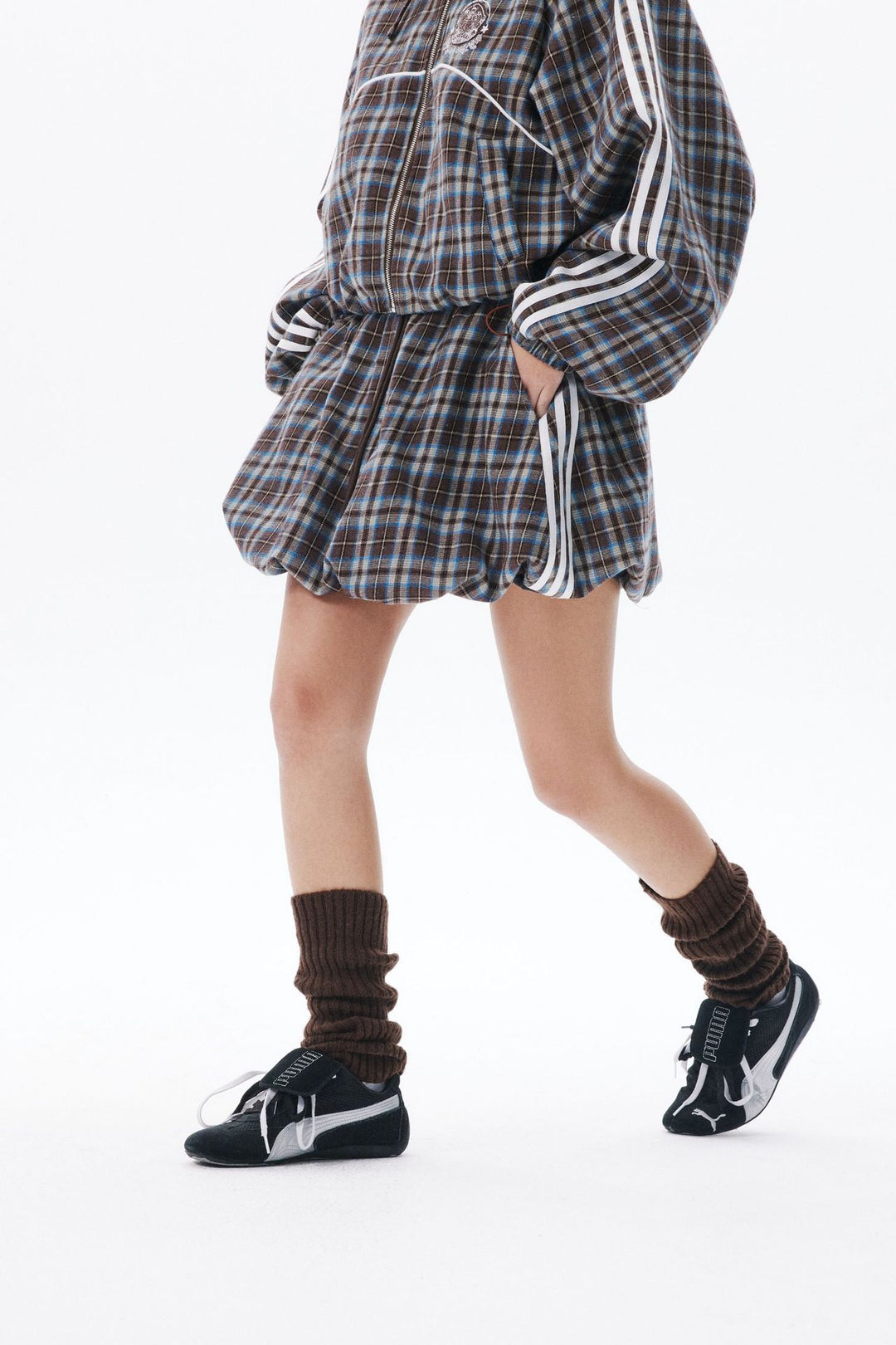 Plaid line skirt