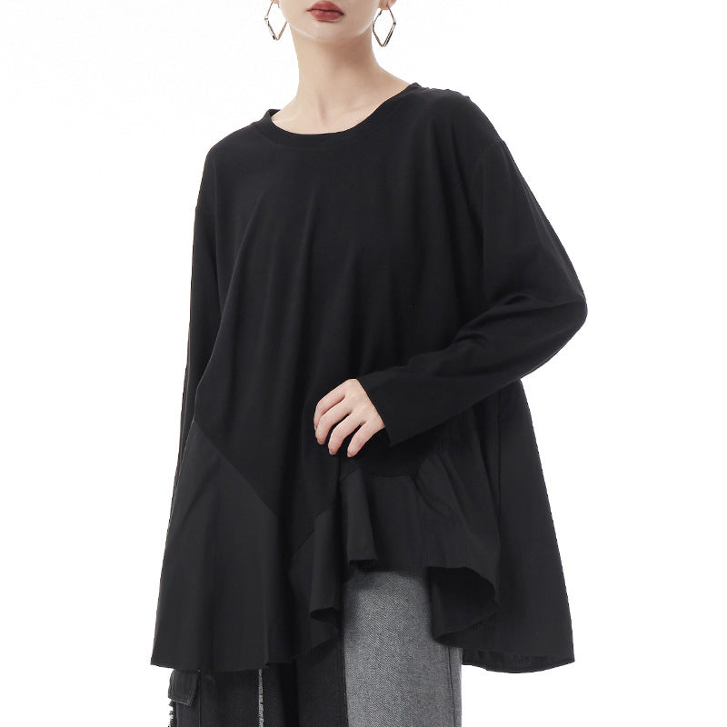 Loose frill round neck pullover