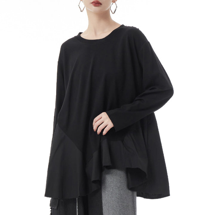 Loose frill round neck pullover