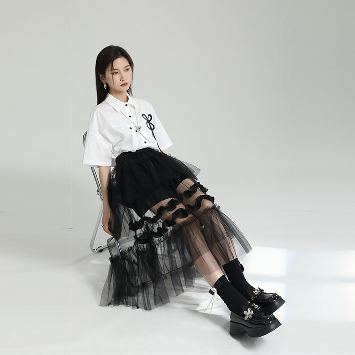 Tulle layered frill skirt
