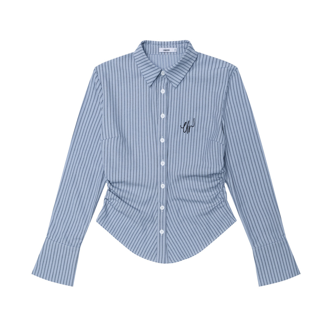 Embroidered Stripe Long Sleeve Shirt