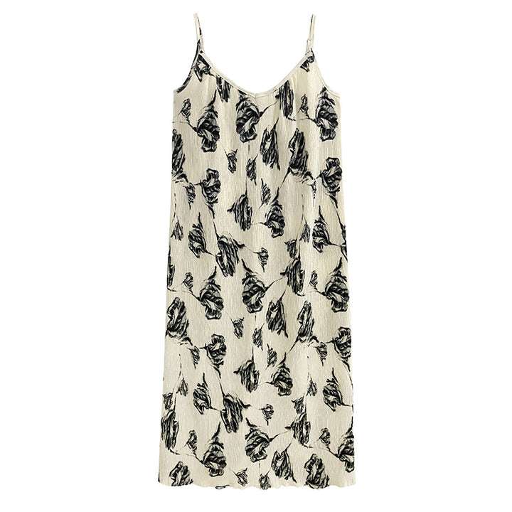 Sleeveless pleated floral onepiece