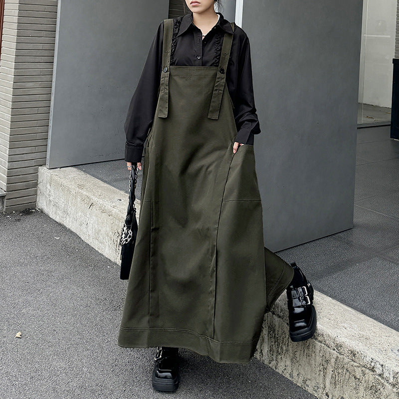 Workwear strap long dress
