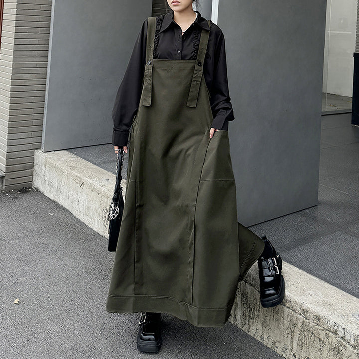 Workwear strap long dress