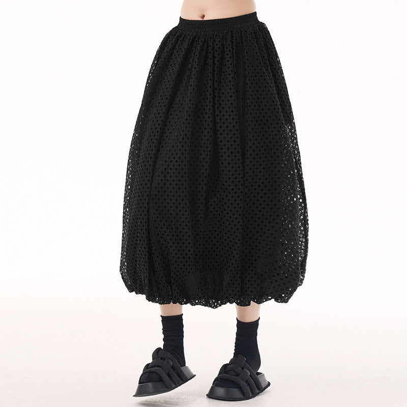 Mesh balloon skirt