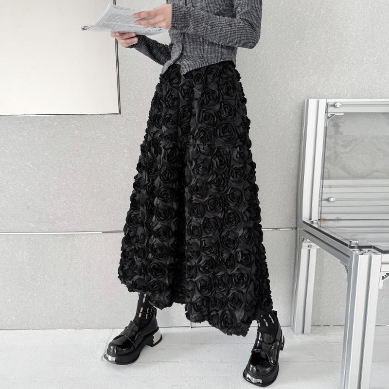 Flower volume A-line skirt