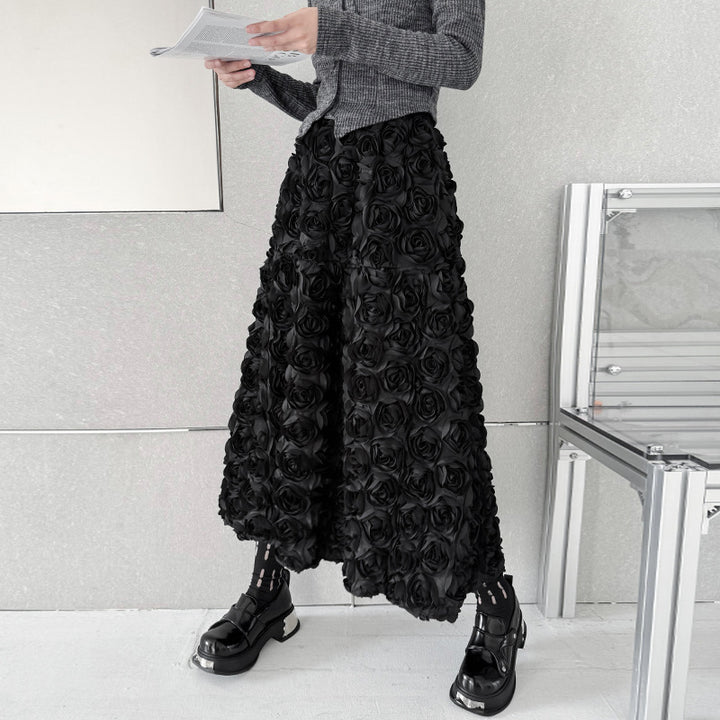 Flower volume A-line skirt