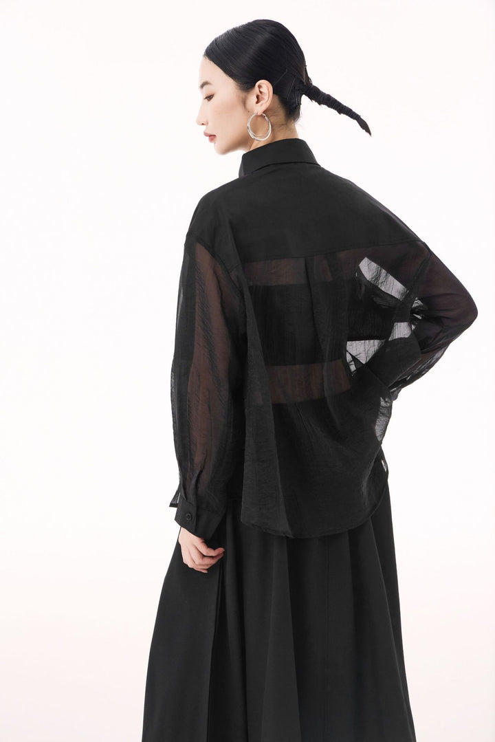 Sheer loose shirt