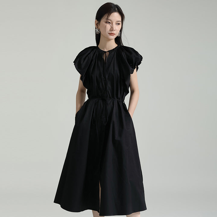 Gathered Sleeve Flare Onepiece