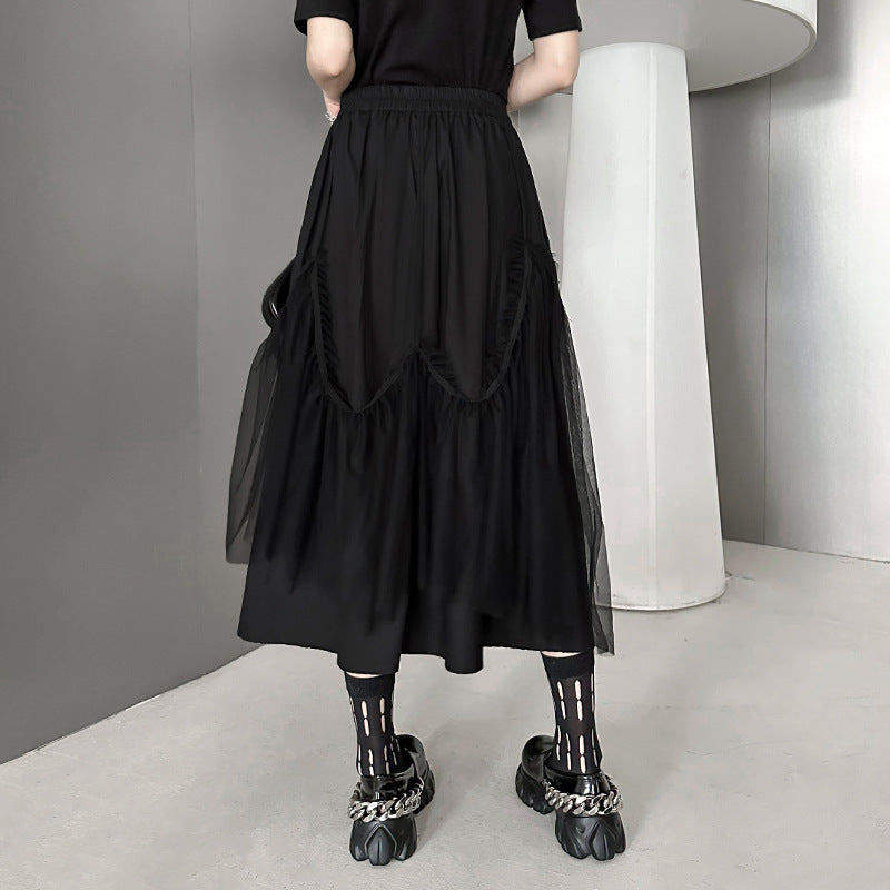 Suspender tulle flare skirt