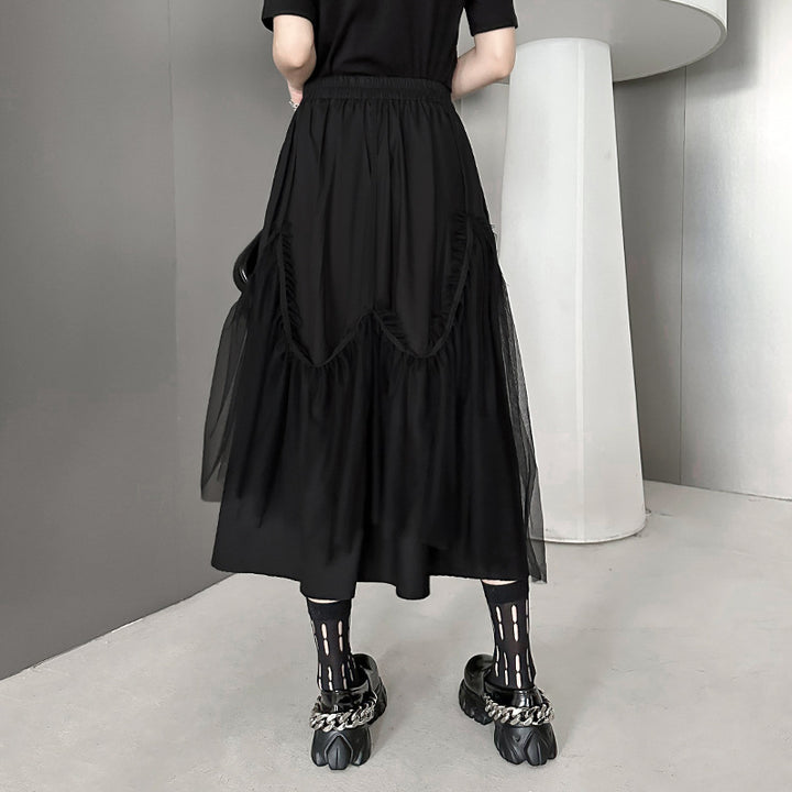 Suspender tulle flare skirt