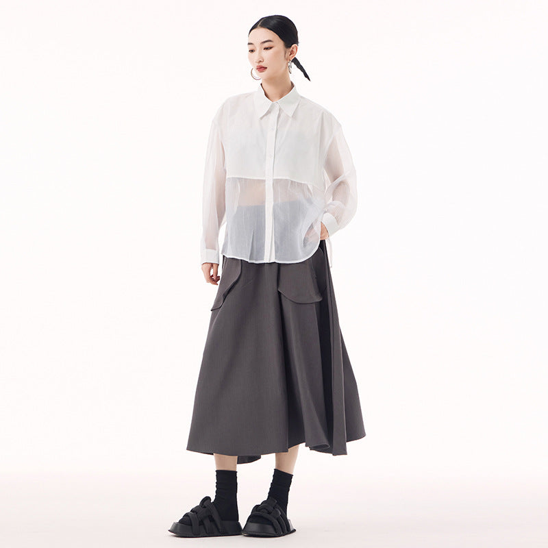 Sheer loose shirt