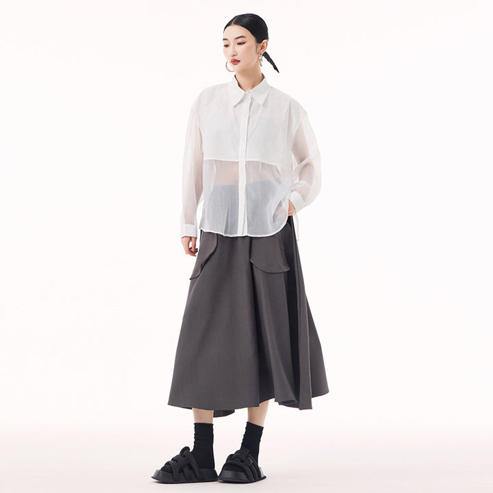 Sheer loose shirt
