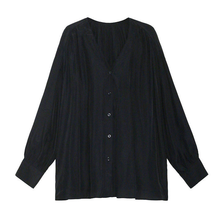 V-neck long-sleeved relax shirt