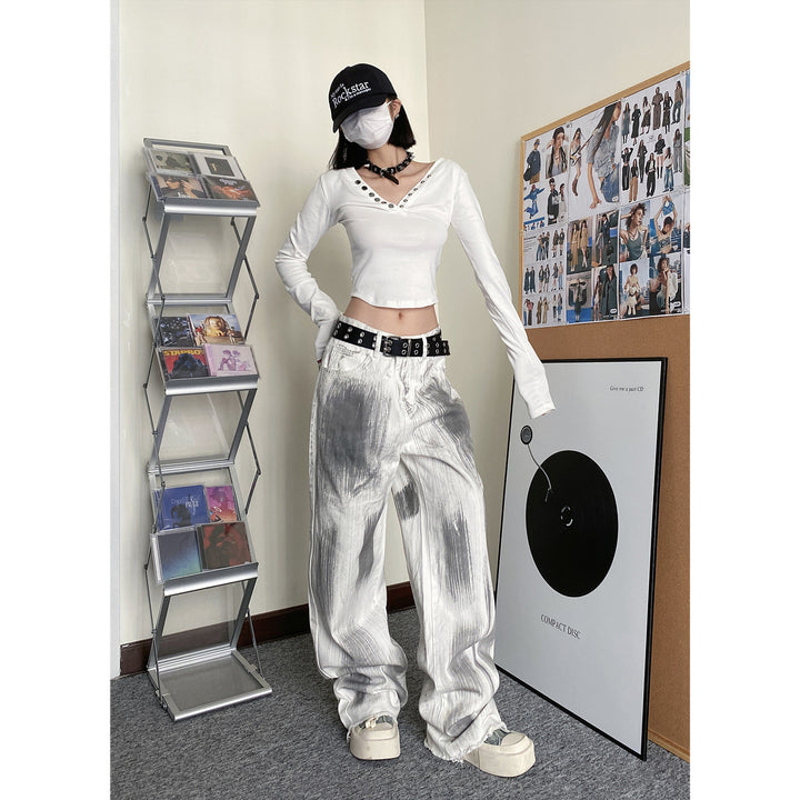 Straight wide-leg jeans