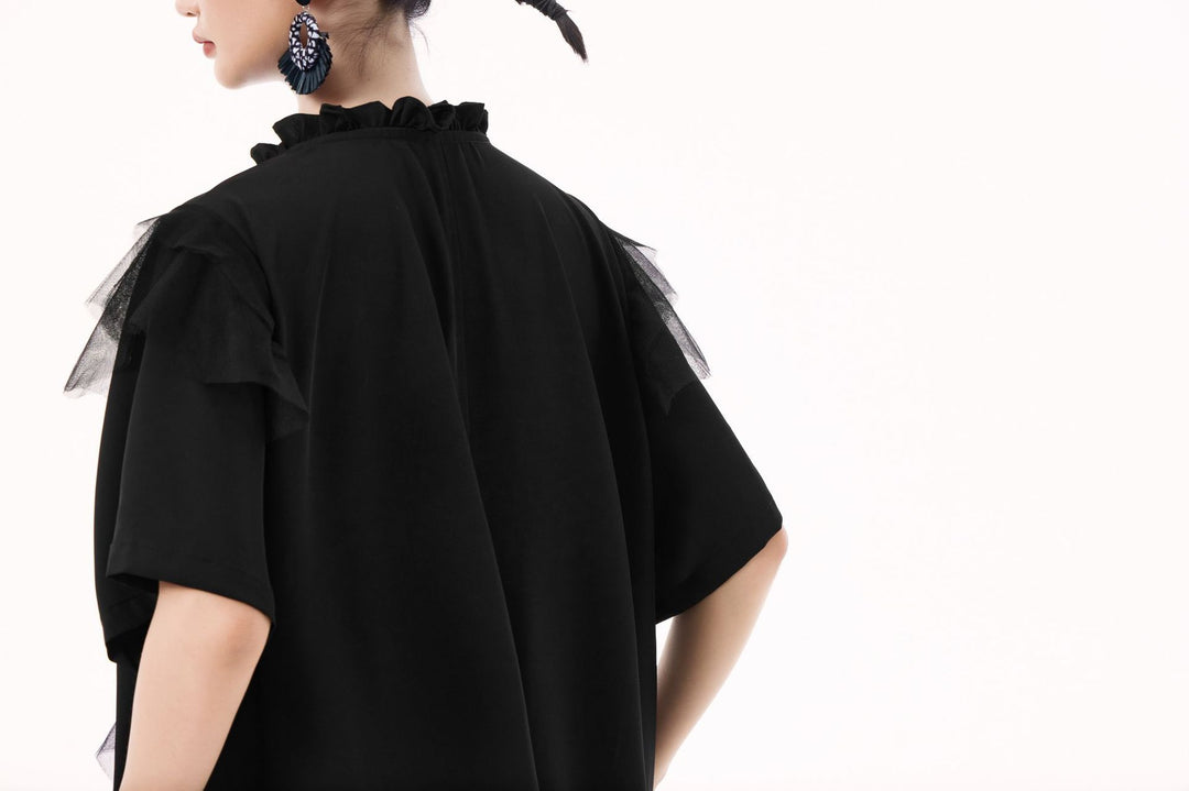 Big silhouette tulle decoration dress