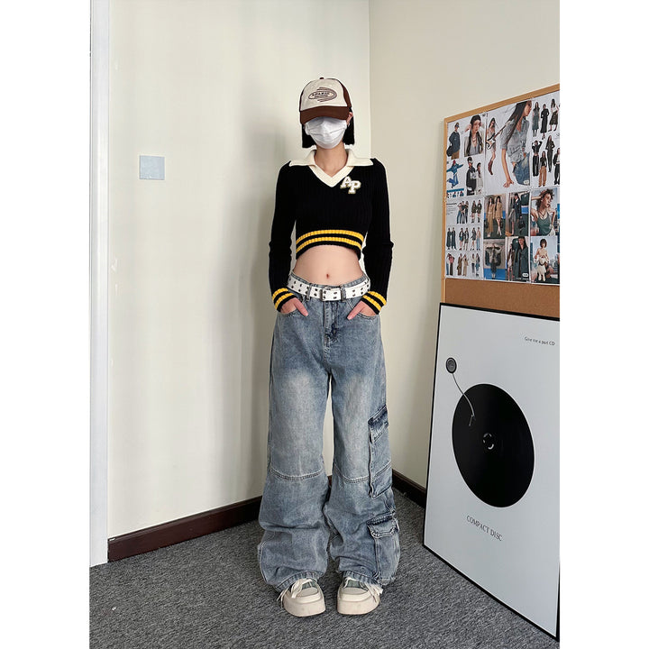 Straight big pocket workwear pants