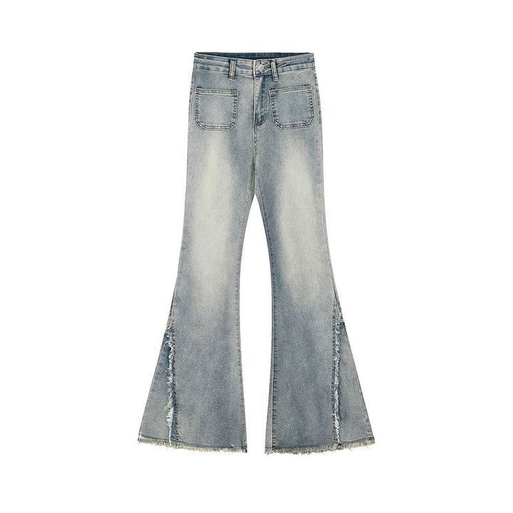 Back Pocket Lace Up Denim Jeans