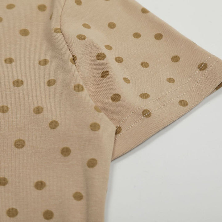 Dot Pattern Print Bear Short Sleeve T-shirt