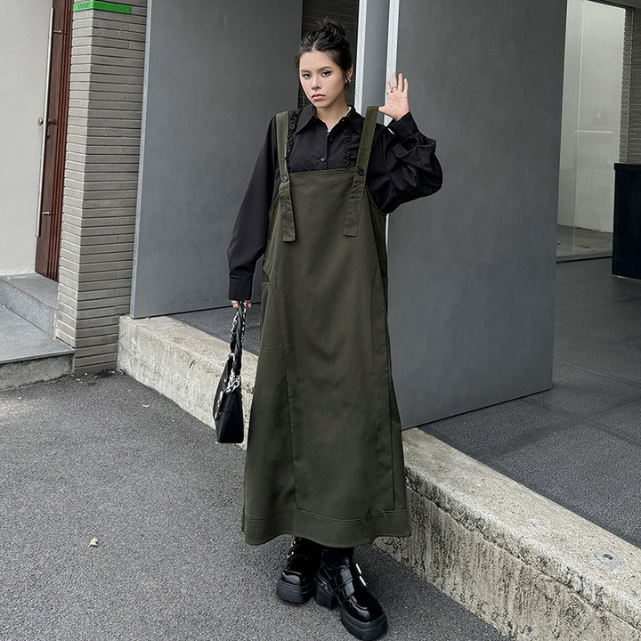 Workwear strap long dress