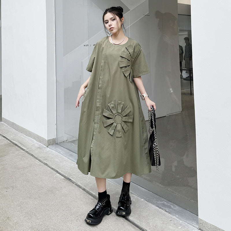 Flower design loose dress