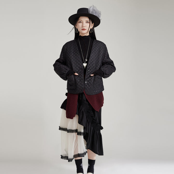 Loose Diamond Padded Jacket