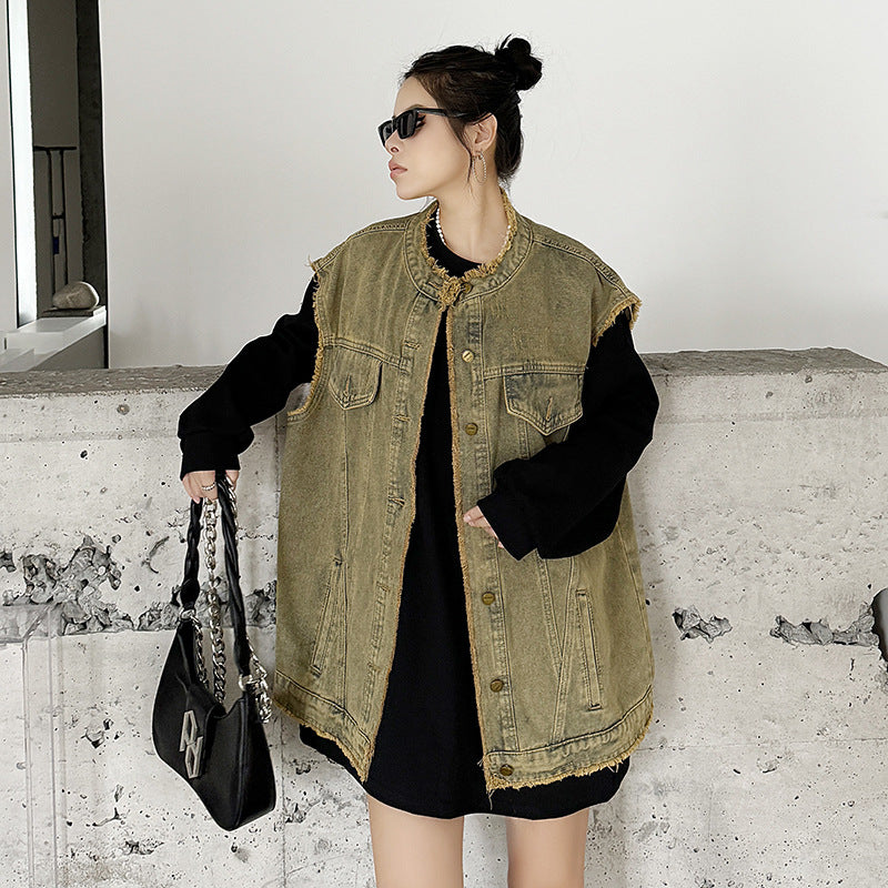 Cowboy denim vest jacket