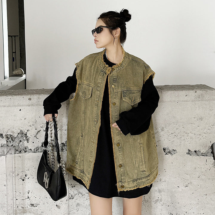 Cowboy denim vest jacket