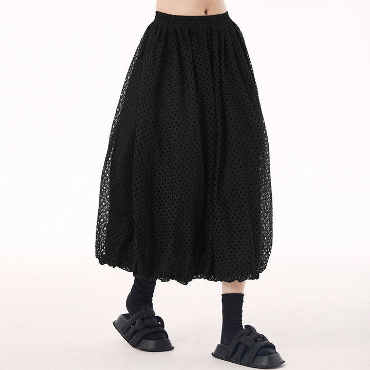 Mesh balloon skirt