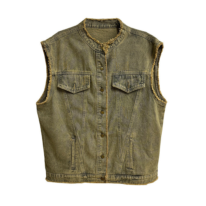 Cowboy denim vest jacket