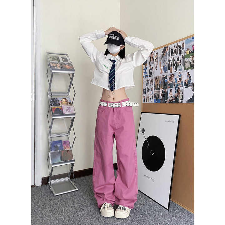 Taro purple straight mid-rise jeans