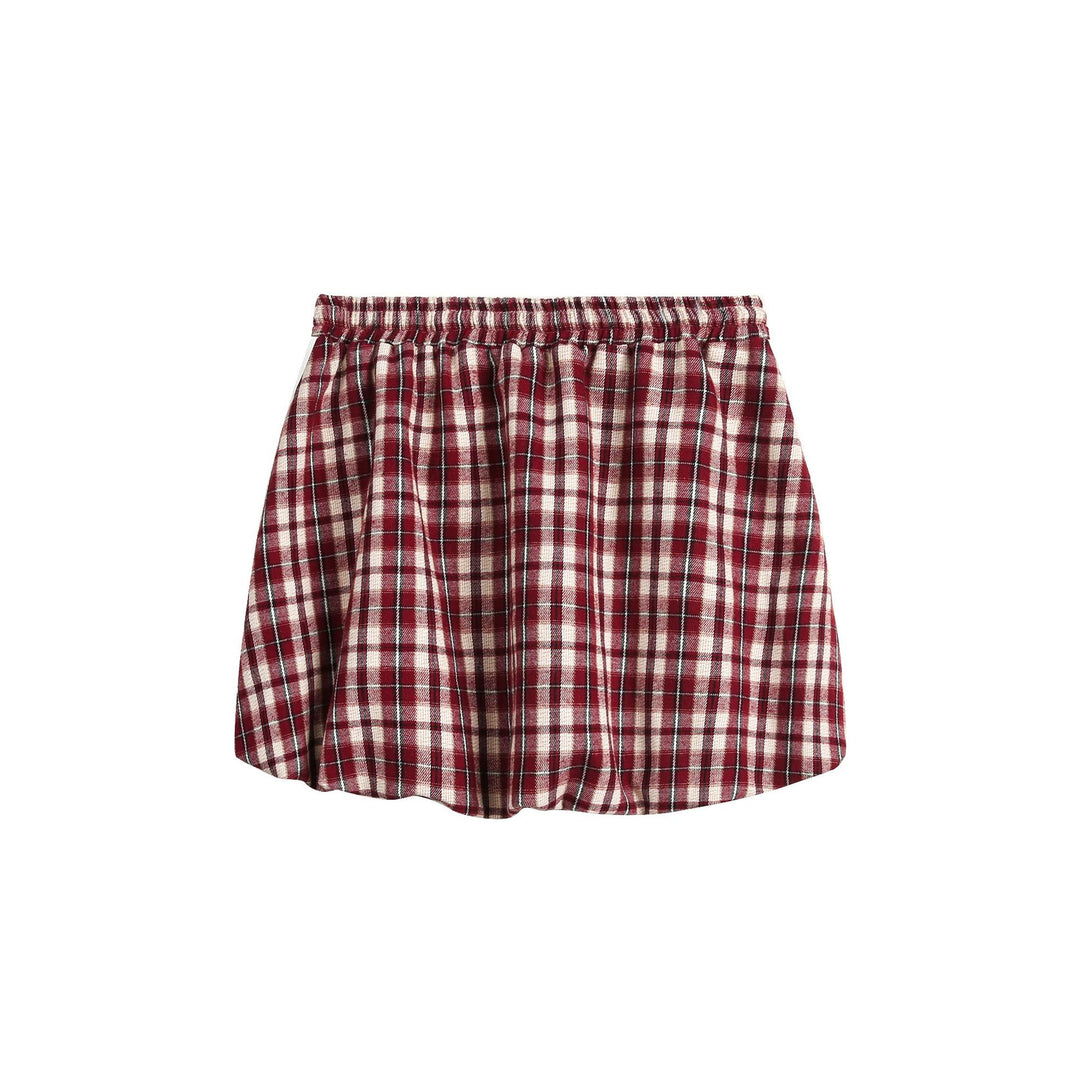 Plaid line skirt