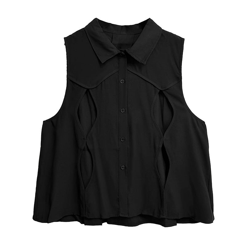 Sleeveless unique vest shirt