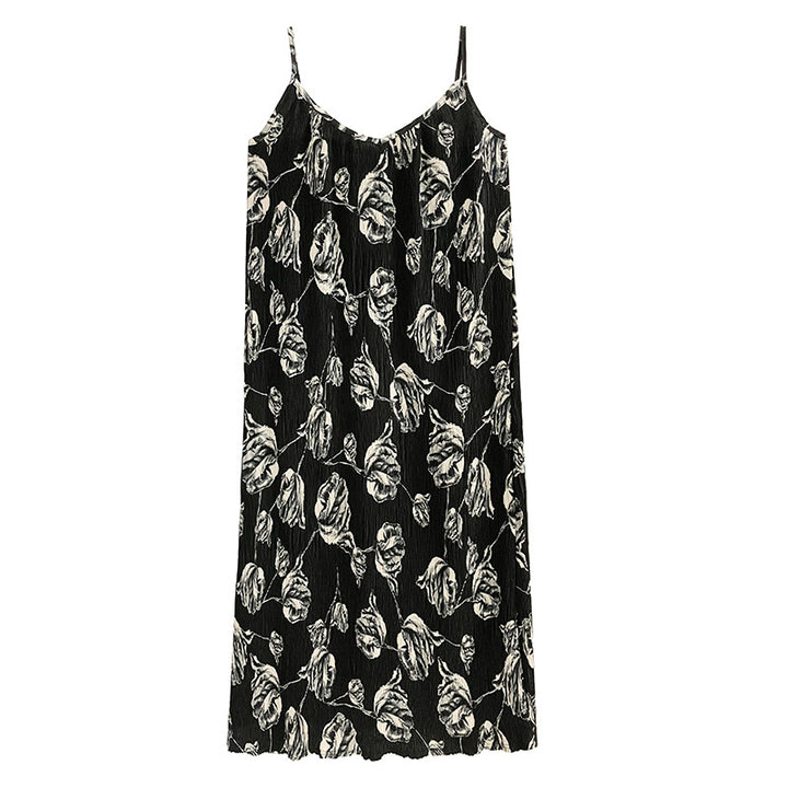 Sleeveless pleated floral onepiece