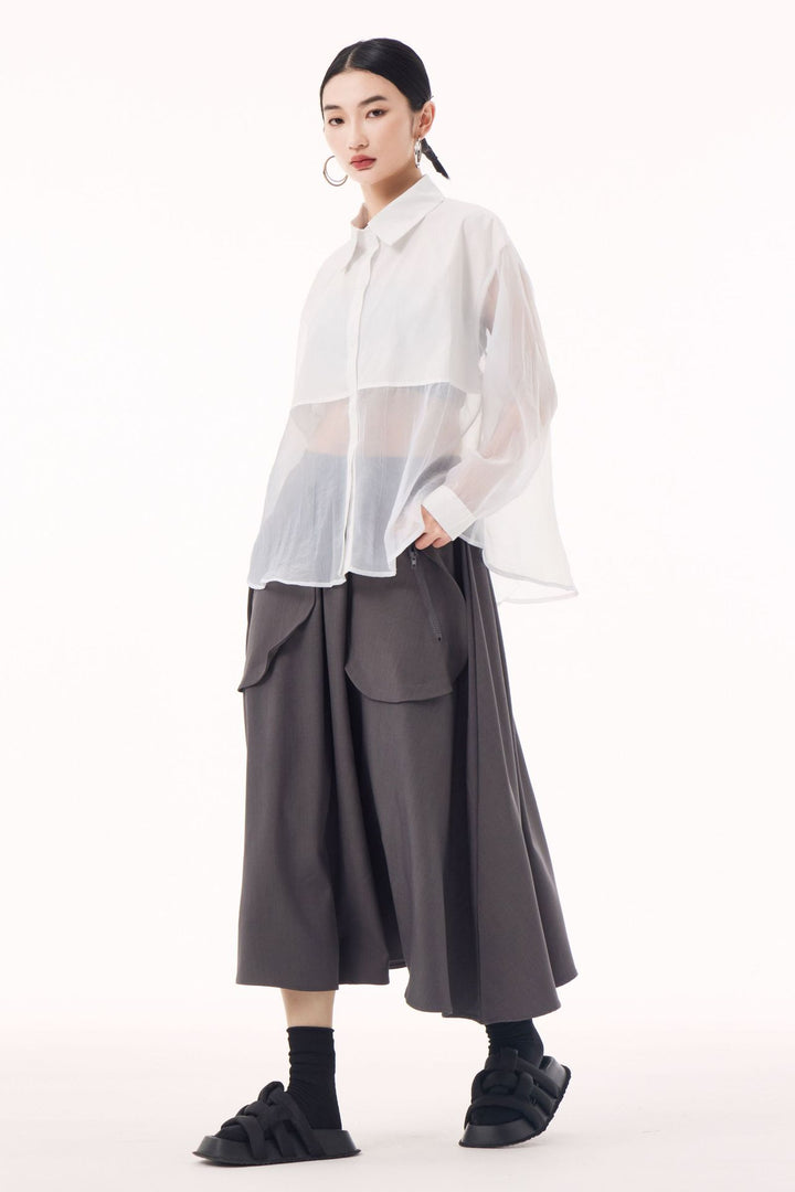 Sheer loose shirt