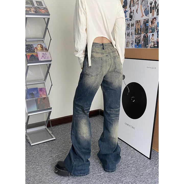 Distressed slim vintage long pants