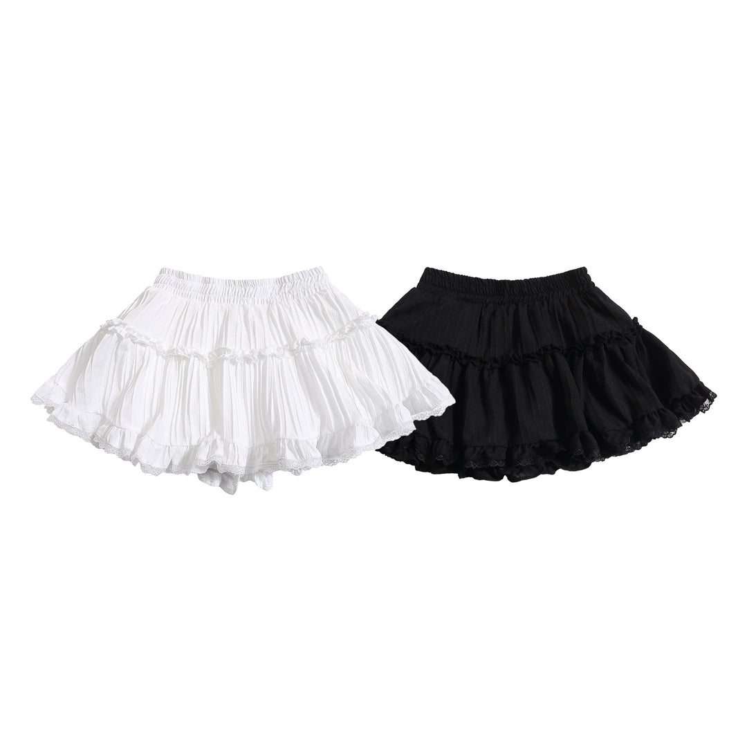 Lace flare mini skirt