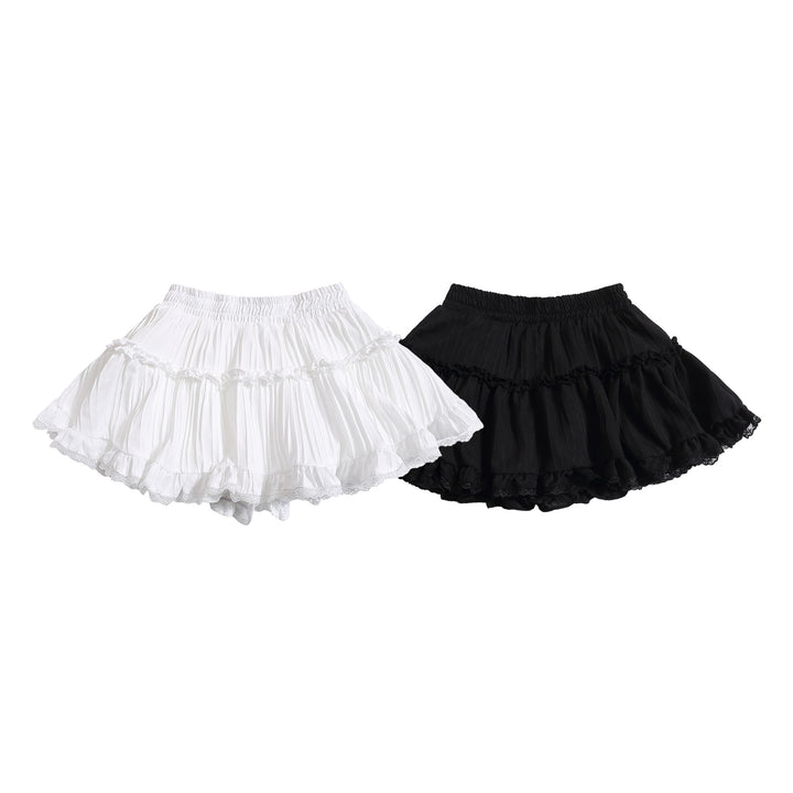 Lace flare mini skirt