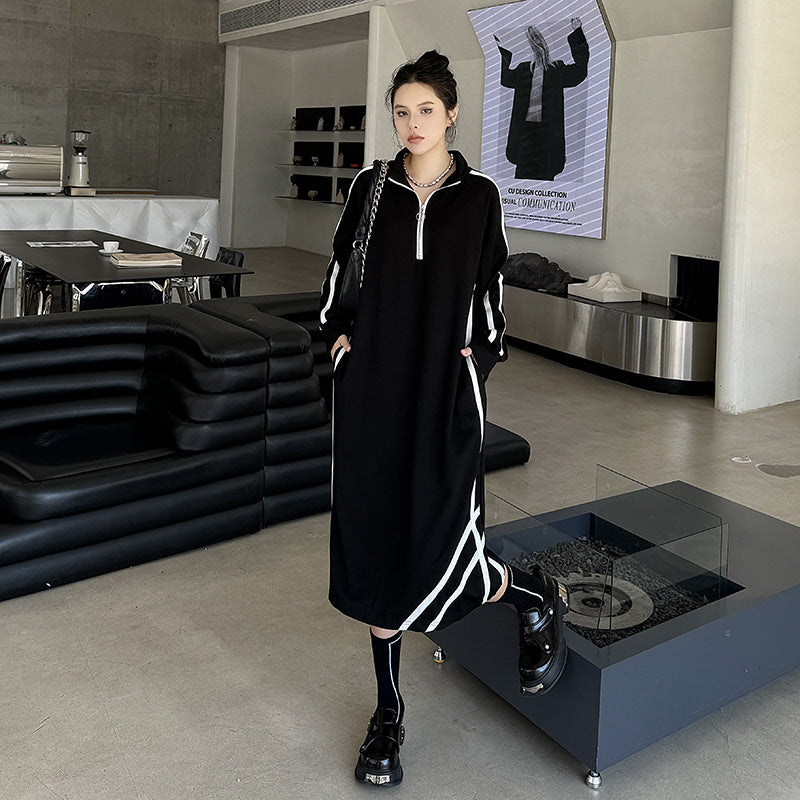 Jersey loose slim A-line onepiece