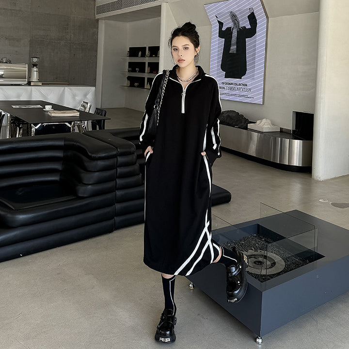 Jersey loose slim A-line onepiece