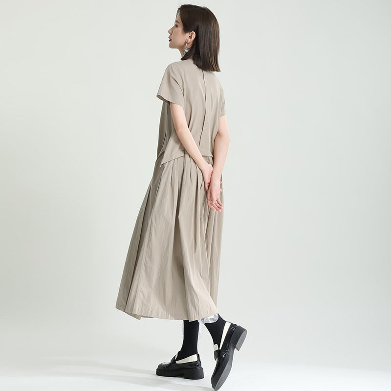 No Collar Shirt Onepiece