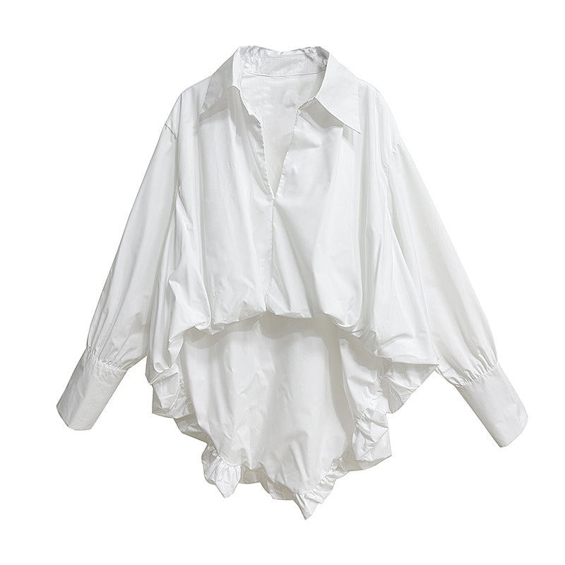 V-neck Balloon Design Shirt
