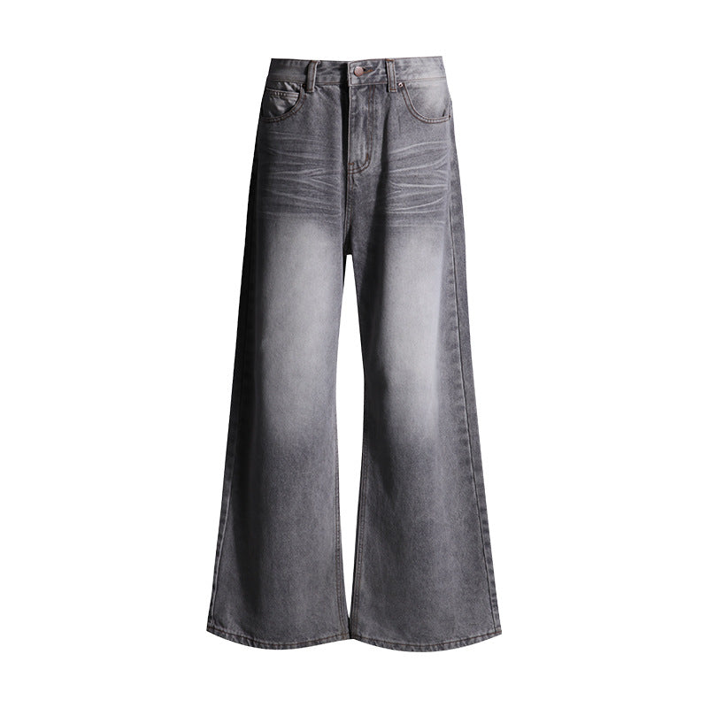 Gray wide leg jeans