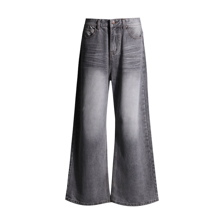 Gray wide leg jeans