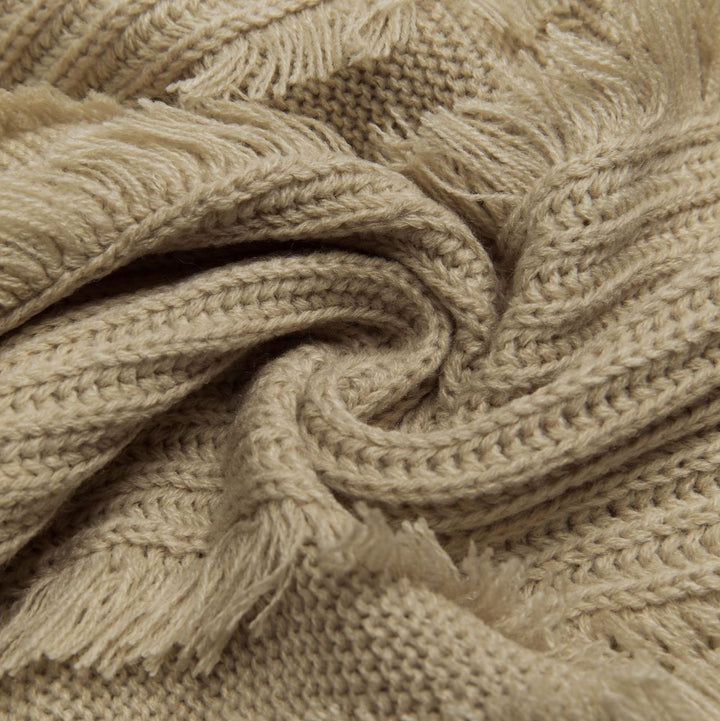 Butterfly embroidery v-neck damage knit sweater