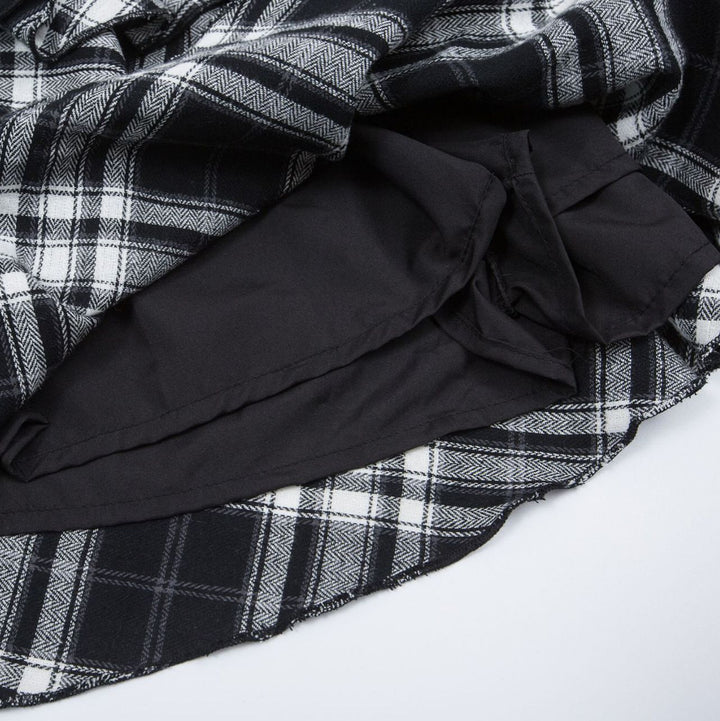 Asymmetry Check Mini Skirt