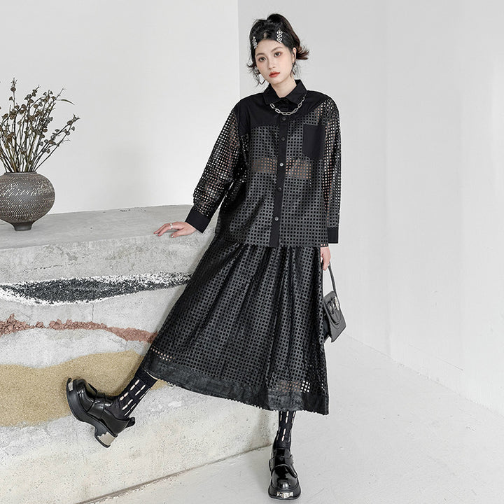 Mesh tops / mesh flare skirt