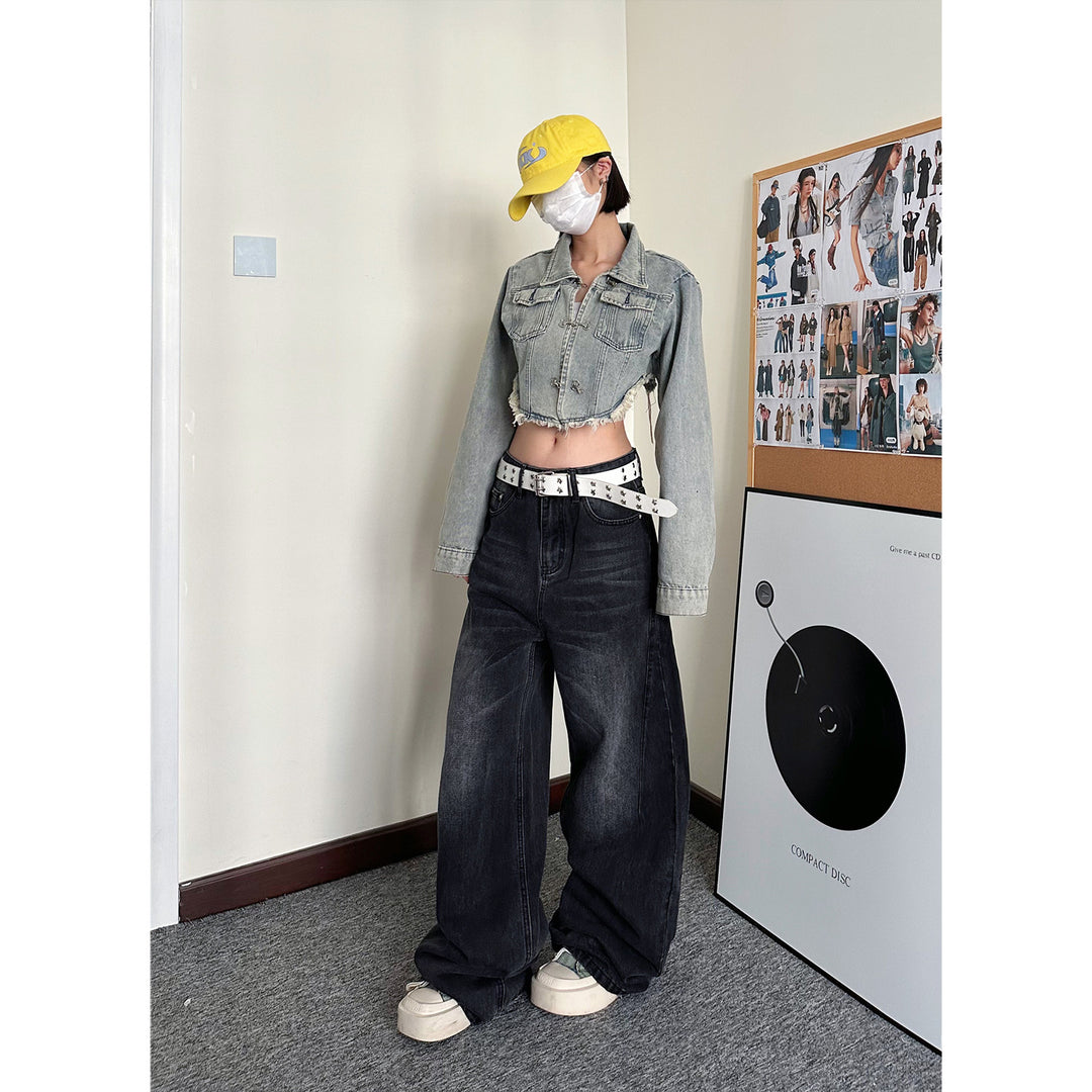 Straight wide-leg jeans