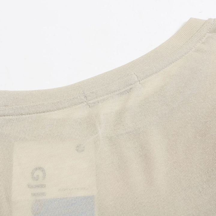 Sweet Pure Desire Halter Bow Print Irregular T shirt