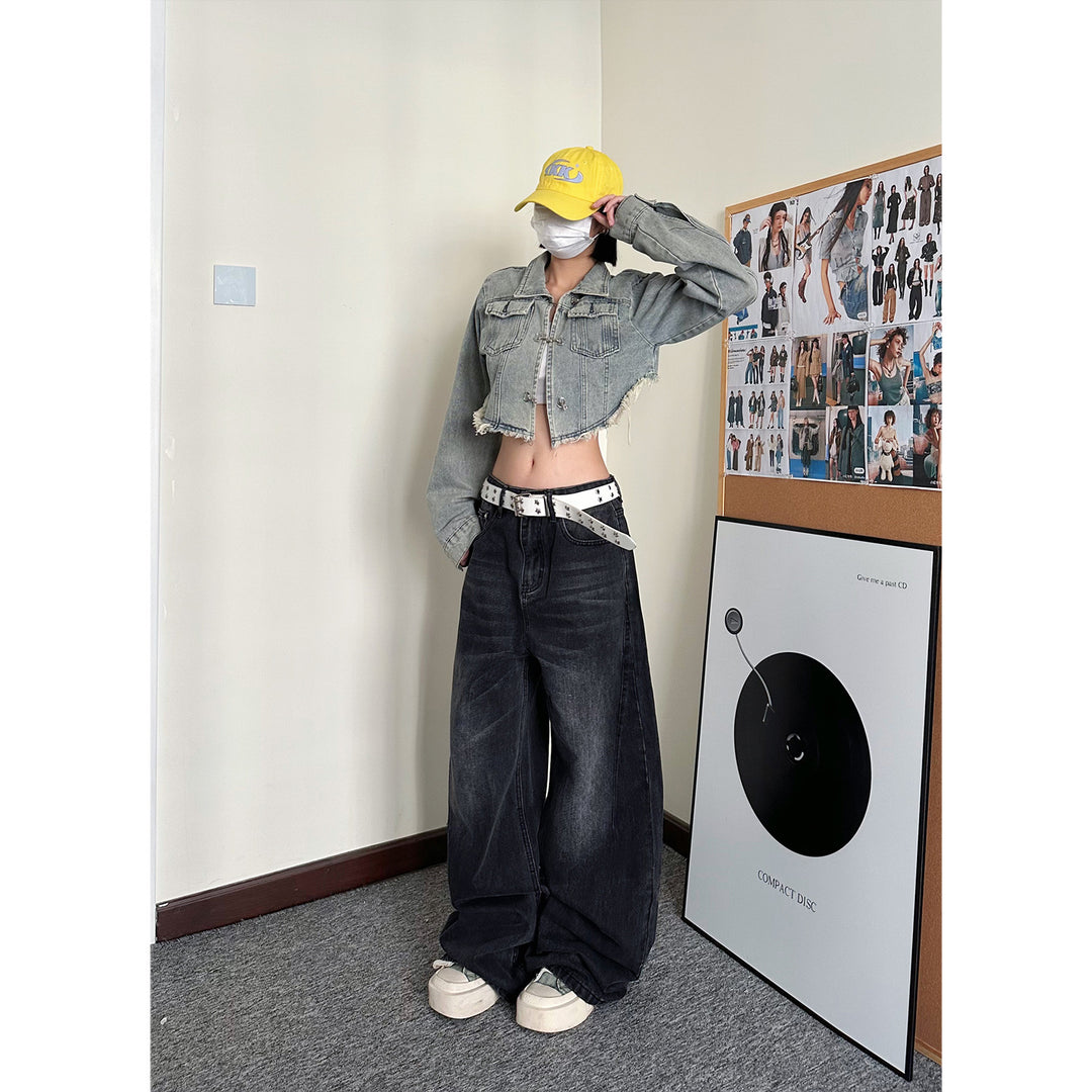 Straight wide-leg jeans